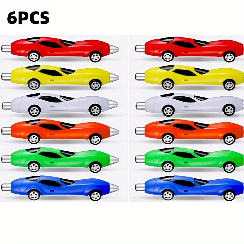 6/12pcs Assorted Retractable Ballpoint Pens - Ergonomic Fine Tip, Vibrant Cartoon/Animals/Fantasy/Superhero Themes, Novelty Racing Design, Durable Plastic Office Stationery & Party Favors for Students, Teachers, Professionals, Retractable Pens, Student
