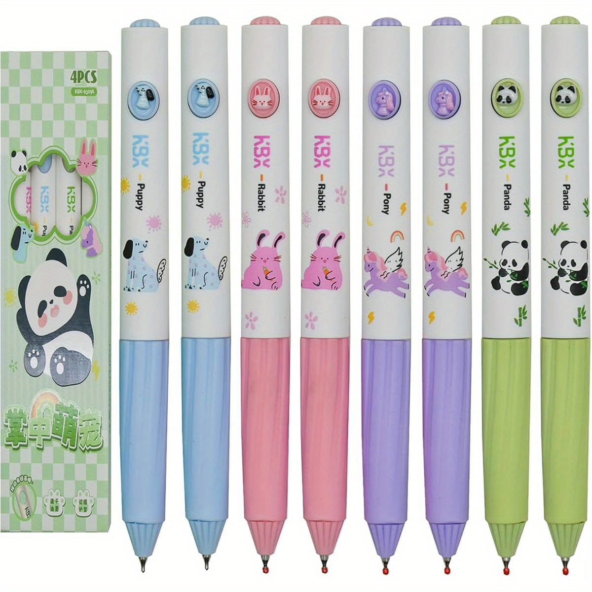 12pcs Cute Pegasus Pens Flying horse Retractable Gel Pens, Panda and Unicorn Pen Black Ink for School Supplies Office Party Birthday., Party Favors, Office Stationery, Fun Writing Tools, Cute Design, Smooth Ink Flow, Durable Plastic, Gel Pen Set, Panda