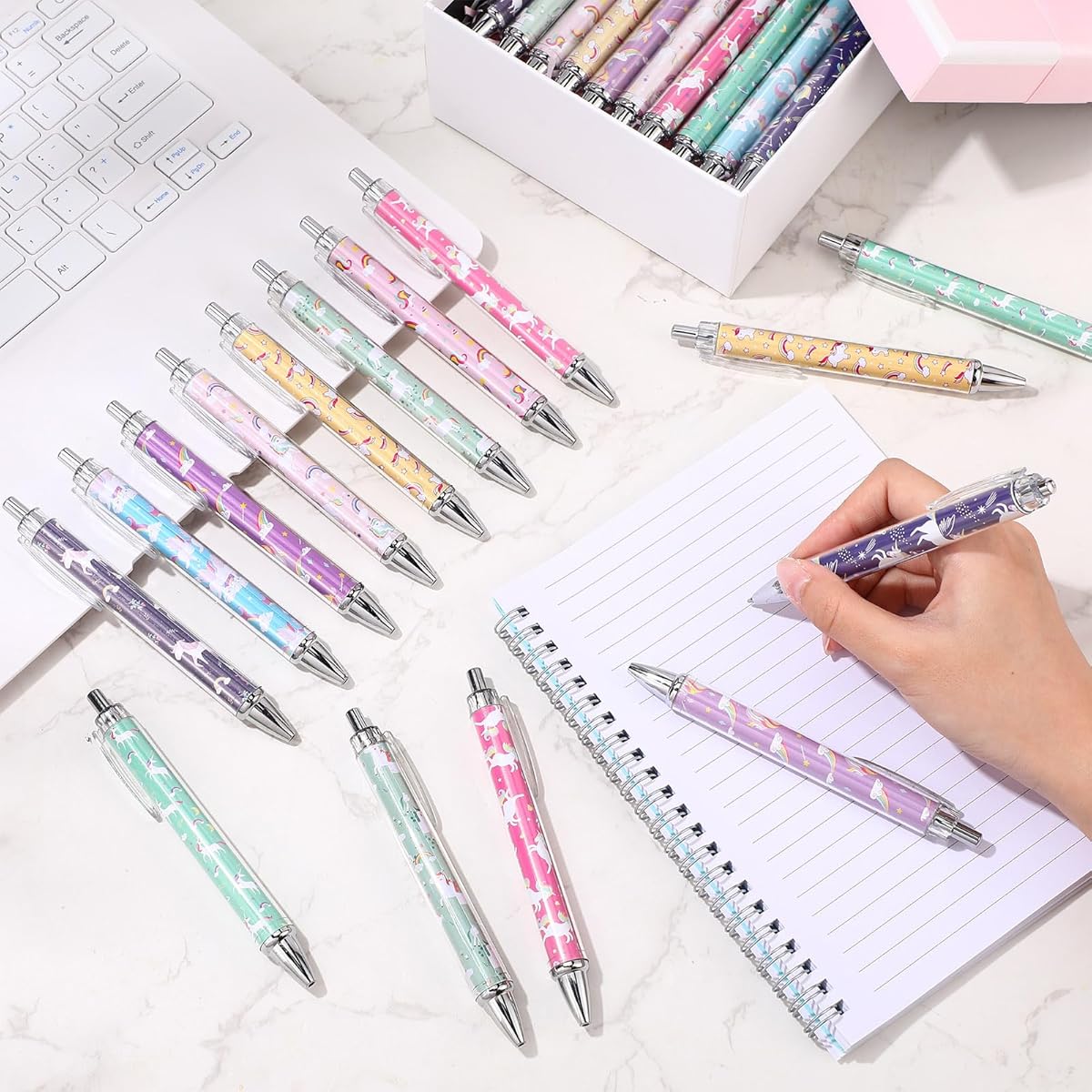 30pcs Unicorn Ballpoint Pens - Cute Cartoon Unicorn Design, 1, 00mm Fine Point, Smooth Writing, Retractable, 10 Unique Designs, Black Ink, Perfect for Journaling, Office Supplies, and Birthday Gifts, Unicorn Gifts, Journaling Essentials, Playful Design,