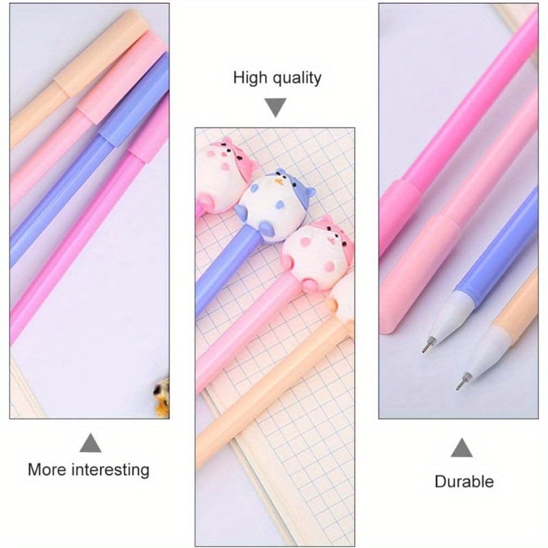 Set of 24 Adorable Hamster-Themed Pens Made of Plastic, Featuring a Cartoon Hamster Design. These Ballpoint Pens Are Perfect for Writing And Are Suitable for Students, Offices, And Home Stationery Needs, Available in Assorted Styles.