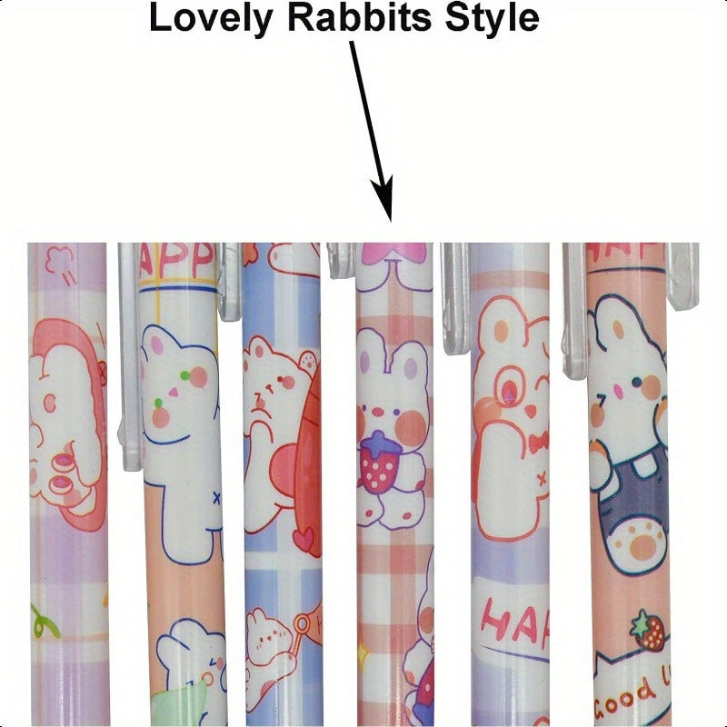 12pcs Rabbits Carrots Gel Pen Cute Cartoon Pens Retractable Printing Pen Black Ink for Students Office School ply, Ink Gel Pens, Cute Pens Bulk, Needle Tip Pens, Fancy Pen, School Pens, Note Taking Pens, Retractable Gel Pens, Retractable Pen, Bulk Gel