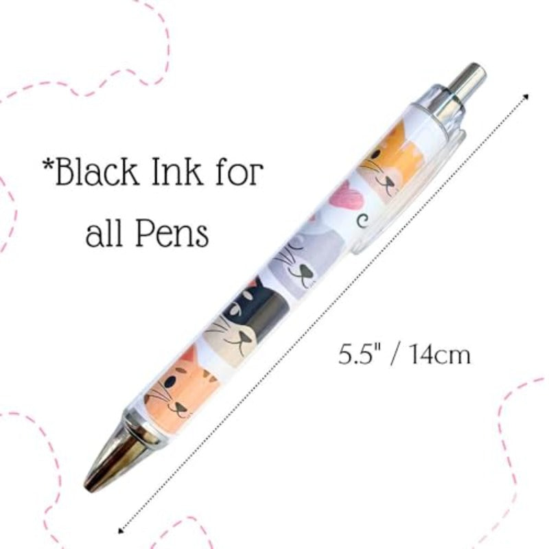 10pcs Cat Ink Pens Set Cute Kawaii Funny Cats Kitty Themed Paw Ballpoint Gel Pen School Stationary Notebook Diary for Women Lovers Office Worker Supplies Stuff Clipboard Decor Desk Accessories Gifts, Office Supplies, School Stationery, Playful