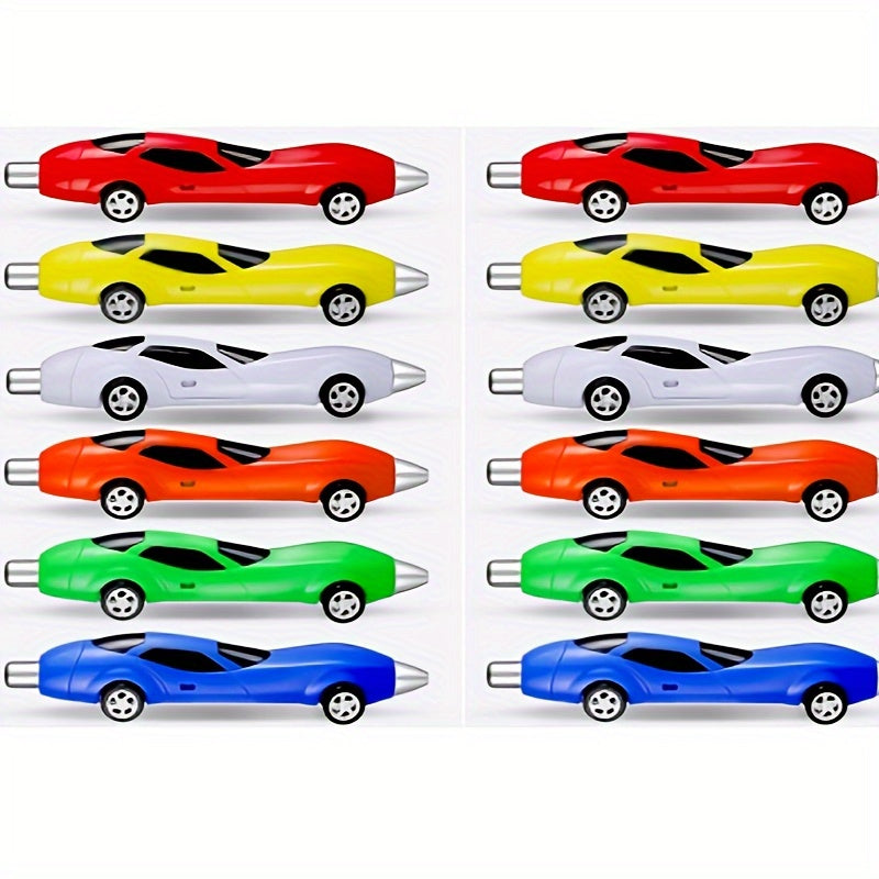 6/12pcs Assorted Retractable Ballpoint Pens - Ergonomic Fine Tip, Vibrant Cartoon/Animals/Fantasy/Superhero Themes, Novelty Racing Design, Durable Plastic Office Stationery & Party Favors for Students, Teachers, Professionals, Retractable Pens, Student