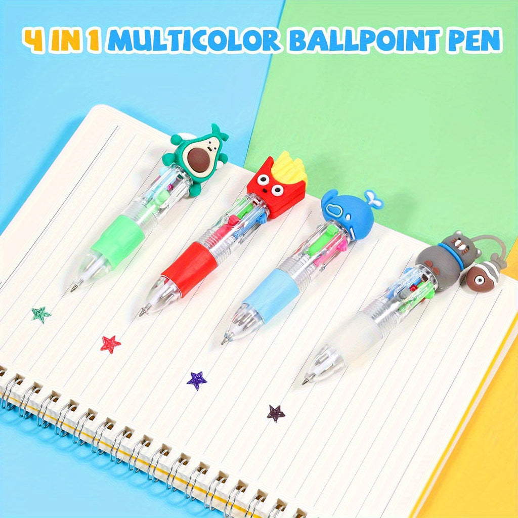 24pcs Mini 4-in-1 Multicolor Retractable Ballpoint Pens - Mini Pen Set with Blue, Red, Black, Green Ink - School Supplies, Classroom Prizes, Holiday Party Giveaways, Year-End Gifts, Christmas Gifts, H