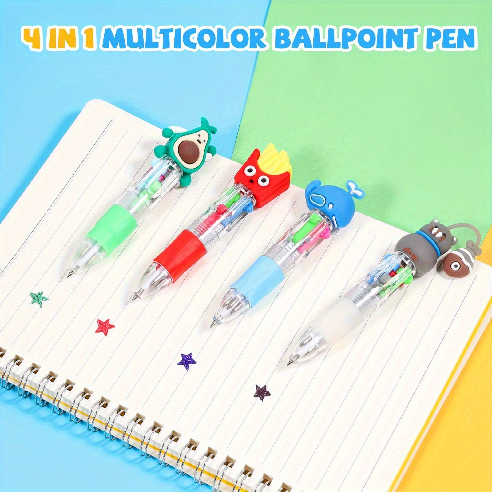 24pcs Mini 4-in-1 Multicolor Retractable Ballpoint Pens - Mini Pen Set with Blue, Red, Black, Green Ink - School Supplies, Classroom Prizes, Holiday Party Giveaways, Year-End Gifts, Christmas Gifts, H