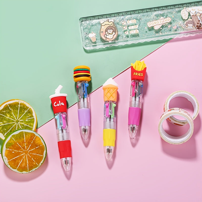 26pcs Colorful Pens in One 4 in 1 Cute Ballpoint Pen Birthday Gift Various Design Cute Pens, Party Gifts, School Various Cute Designs, Classroom Reward Prizes Valentine'S Day Gifts