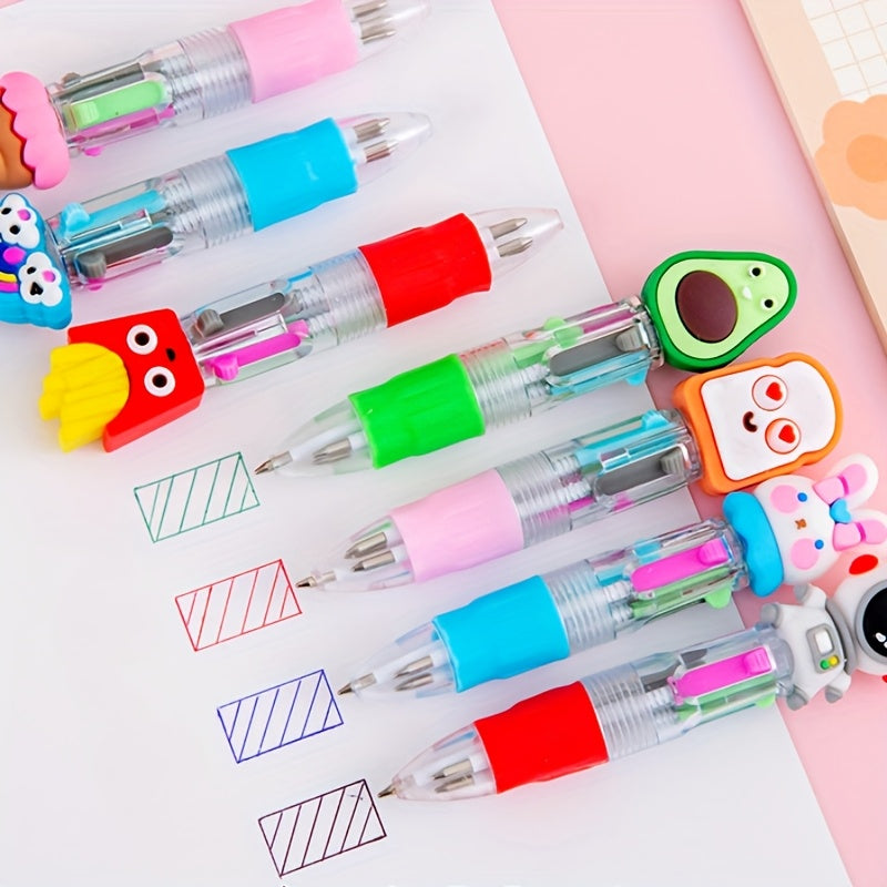 A Set of 20 Cute And Adorable Retractable Ballpoint Pens, Ergonomic Round Pen Body, Medium Nib, PVC Material, Stick Pen Structure, Various Cute Designs, Suitable for School And Office Supplies, Back to School Season