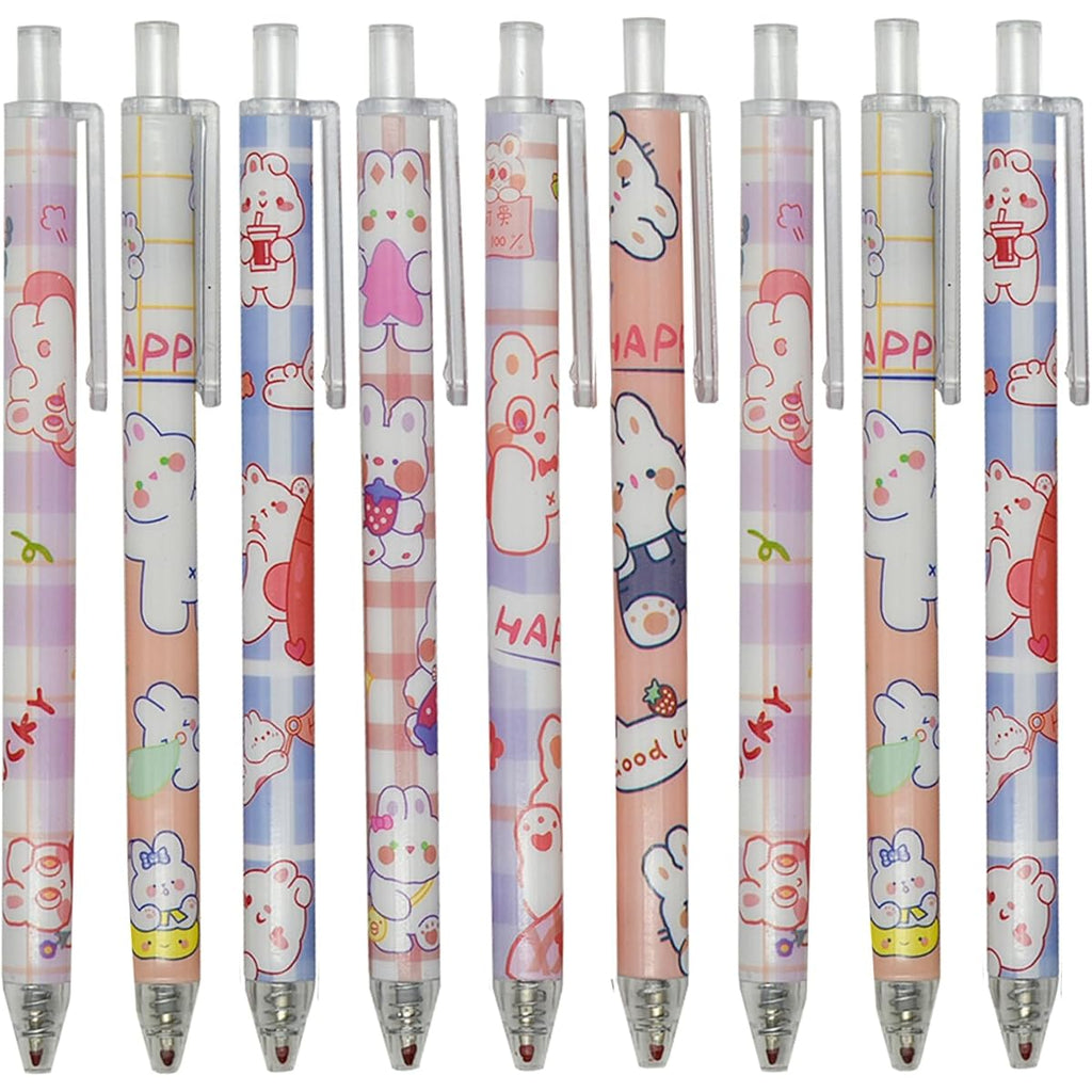 12pcs Rabbits Carrots Gel Pen Cute Cartoon Pens Retractable Printing Pen Black Ink Office Supply, Ink Gel Pens, Cute Pens Bulk, Pen, Needle Tip Pens, Fancy Pen, Office Stationery, Essentials, Fun Design, Playful Stationery, Retractable Mechanism, Durable