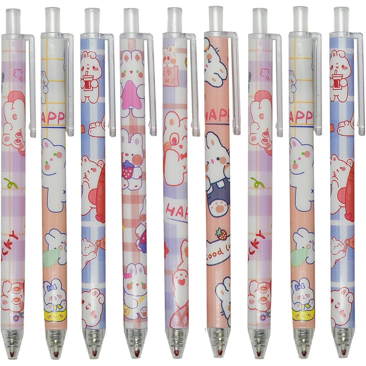 12pcs Rabbits Carrots Gel Pen Cute Cartoon Pens Retractable Printing Pen Black Ink Office Supply, Ink Gel Pens, Cute Pens Bulk, Pen, Needle Tip Pens, Fancy Pen, Office Stationery, Essentials, Fun Design, Playful Stationery, Retractable Mechanism, Durable