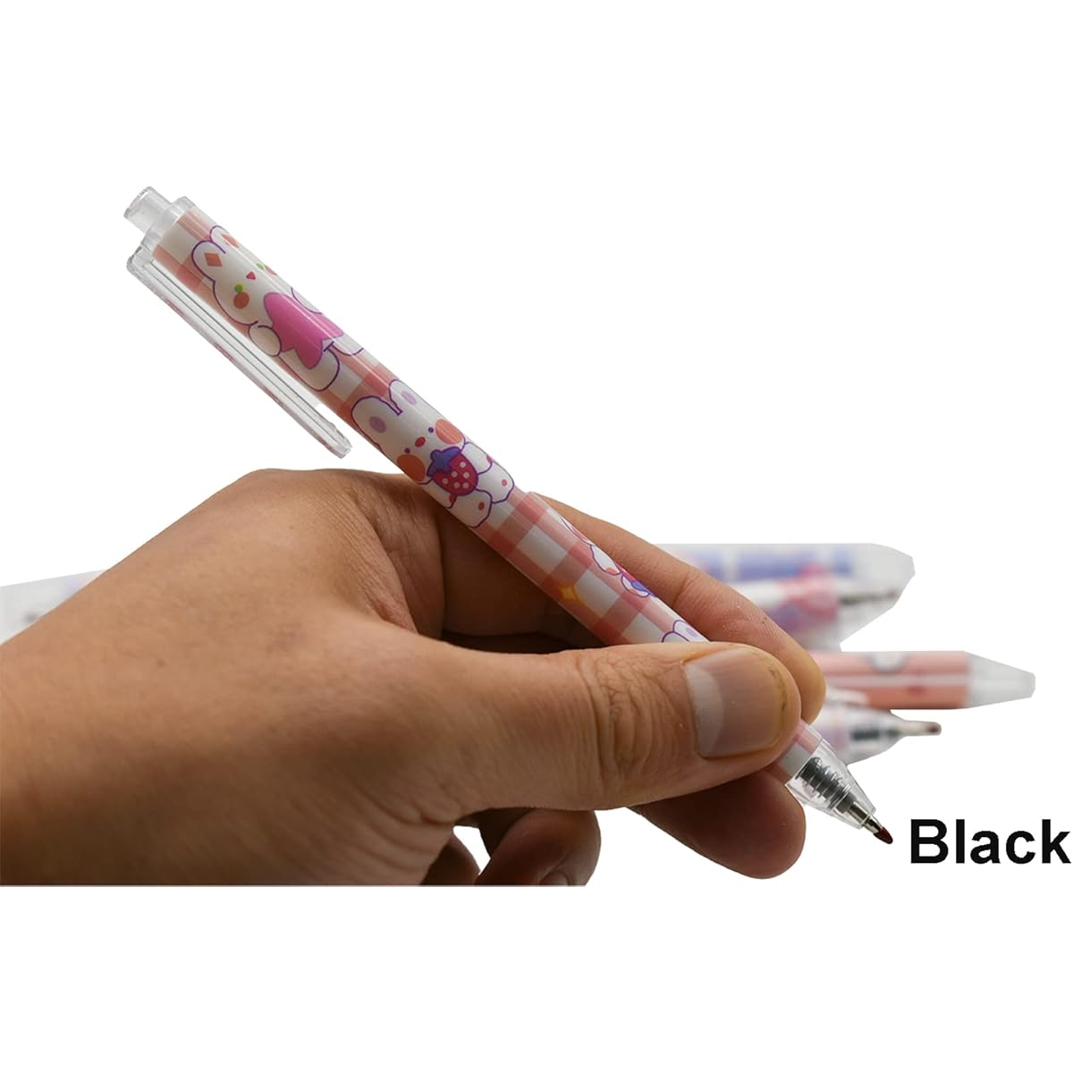 12pcs Rabbits Carrots Gel Pen Cute Cartoon Pens Retractable Printing Pen Black Ink Office Supply, Ink Gel Pens, Cute Pens Bulk, Pen, Needle Tip Pens, Fancy Pen, Office Stationery, Essentials, Fun Design, Playful Stationery, Retractable Mechanism, Durable