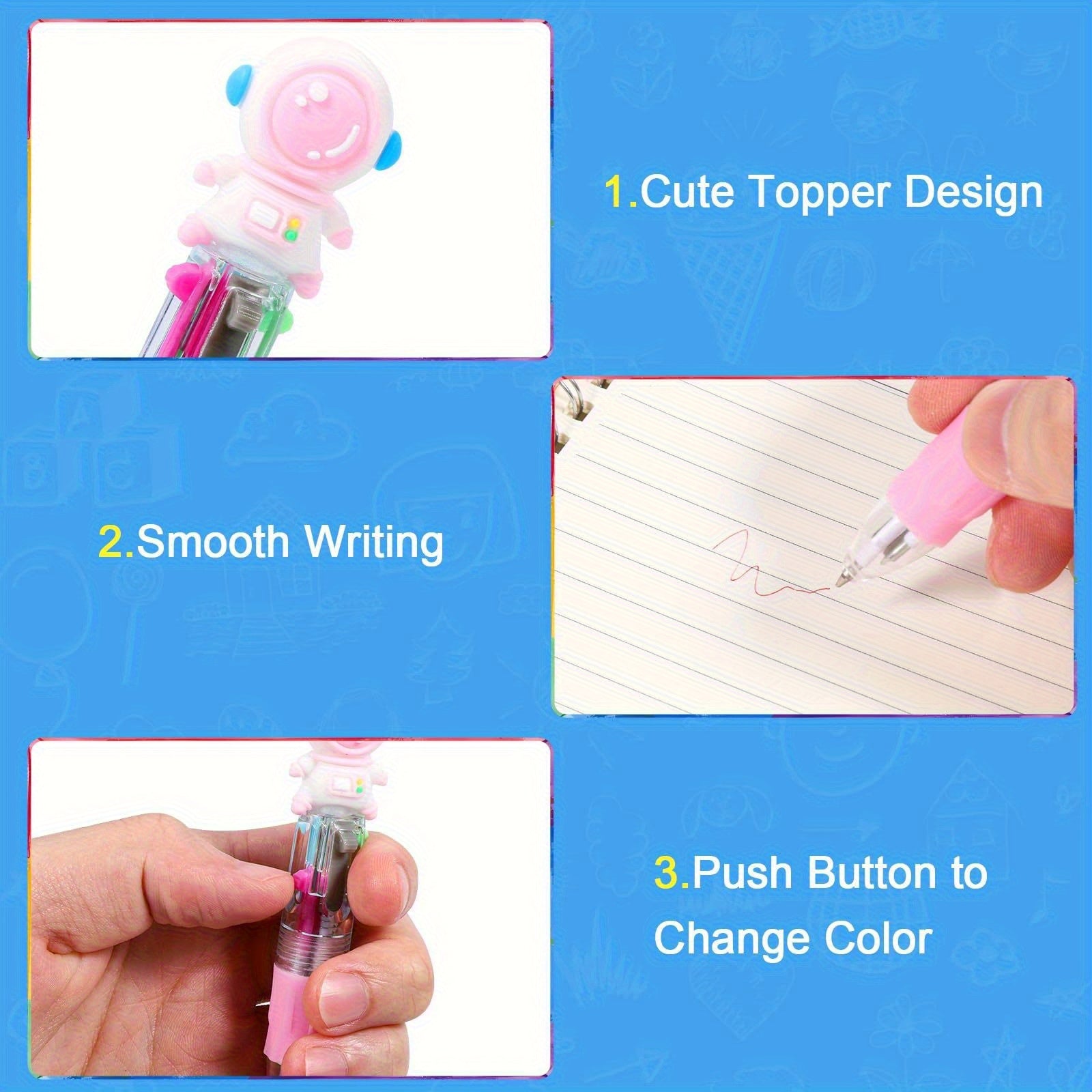 24pcs Mini 4-in-1 Multicolor Retractable Ballpoint Pens - Mini Pen Set with Blue, Red, Black, Green Ink - School Supplies, Classroom Prizes, Holiday Party Giveaways, Year-End Gifts, Christmas Gifts, H