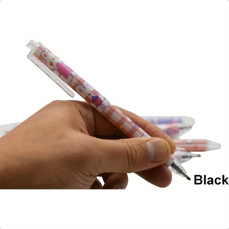 12pcs Rabbits Carrots Gel Pen Cute Cartoon Pens Retractable Printing Pen Black Ink for Students Office School ply, Ink Gel Pens, Cute Pens Bulk, Needle Tip Pens, Fancy Pen, School Pens, Note Taking Pens, Retractable Gel Pens, Retractable Pen, Bulk Gel