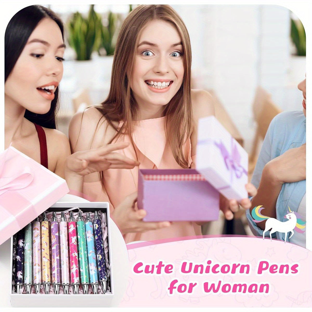 30pcs Unicorn Ballpoint Pens - Cute Cartoon Unicorn Design, 1, 00mm Fine Point, Smooth Writing, Retractable, 10 Unique Designs, Black Ink, Perfect for Journaling, Office Supplies, and Birthday Gifts, Unicorn Gifts, Journaling Essentials, Playful Design,