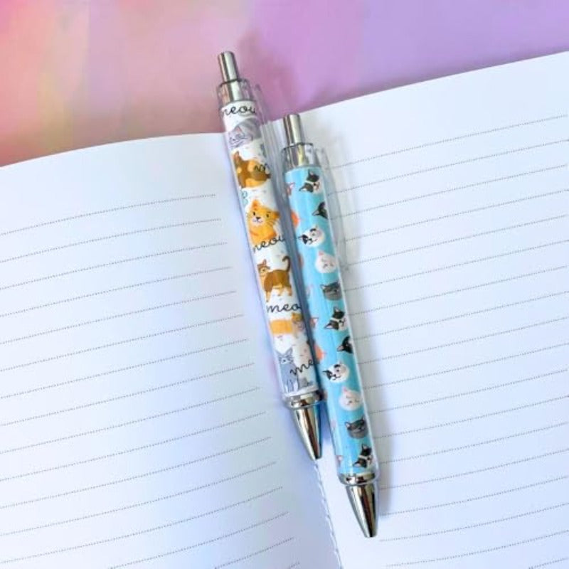 10pcs Cat Ink Pens Set Cute Kawaii Funny Cats Kitty Themed Paw Ballpoint Gel Pen School Stationary Notebook Diary for Women Lovers Office Worker Supplies Stuff Clipboard Decor Desk Accessories Gifts, Office Supplies, School Stationery, Playful