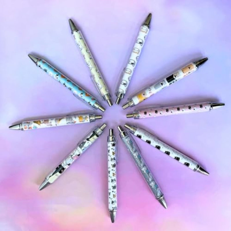 10pcs Cat Ink Pens Set Cute Kawaii Funny Cats Kitty Themed Paw Ballpoint Gel Pen School Stationary Notebook Diary for Women Lovers Office Worker Supplies Stuff Clipboard Decor Desk Accessories Gifts, Office Supplies, School Stationery, Playful