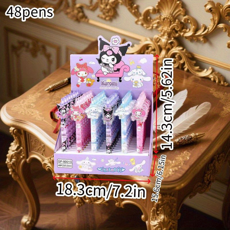 48 Pens, Ballpoint Pens Suitable for All Four Seasons, Sanrio School Supplies for Girls, Adorable Pencils, Cute Mechanical Pencils, for Cinnamoroll Pen, for Cinnamoroll Stationery, for Hello Kitty Items, for Cinnamoroll Pencil, for Kuromi, for Kuromi