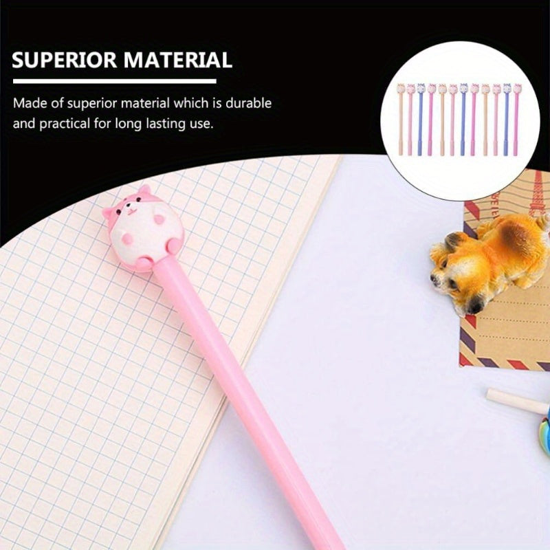 Set of 24 Adorable Hamster-Themed Pens Made of Plastic, Featuring a Cartoon Hamster Design. These Ballpoint Pens Are Perfect for Writing And Are Suitable for Students, Offices, And Home Stationery Needs, Available in Assorted Styles.