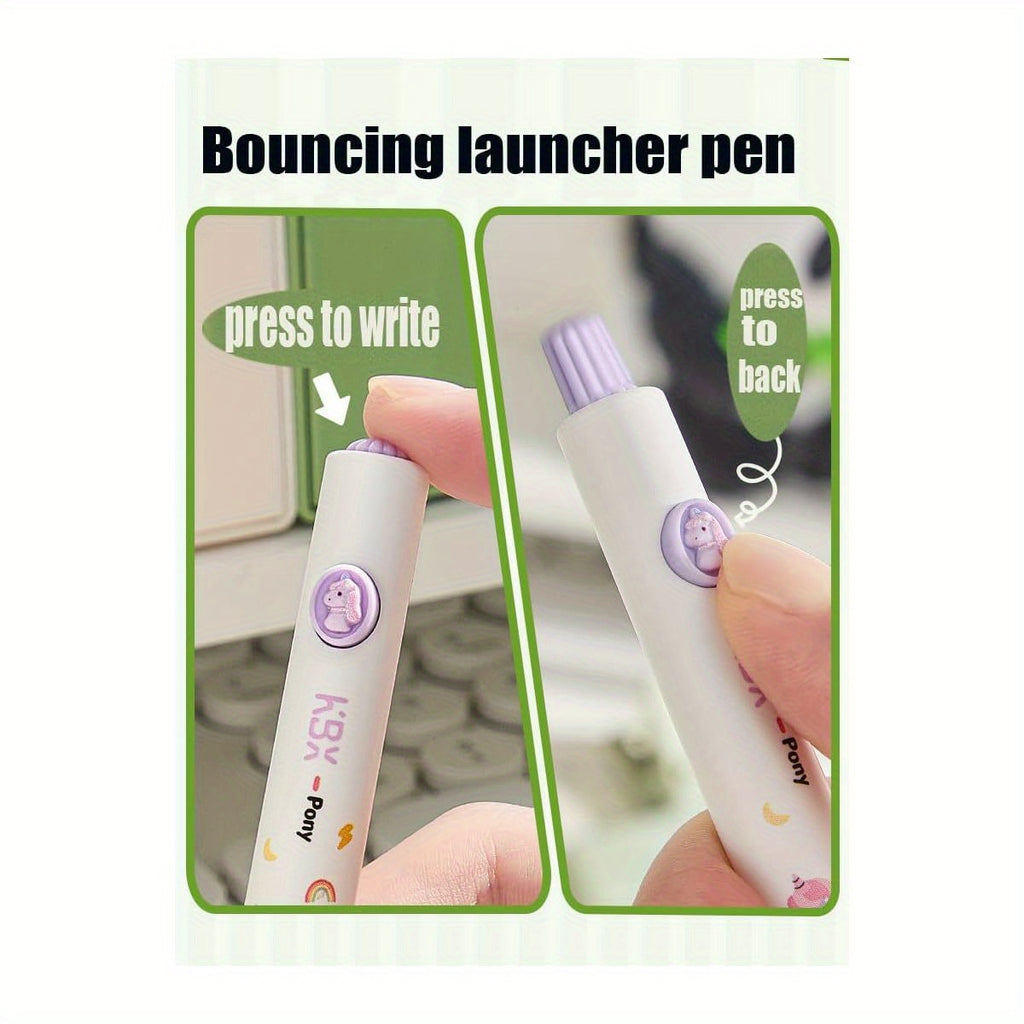 12pcs Cute Pegasus Pens Flying horse Retractable Gel Pens, Panda and Unicorn Pen Black Ink for School Supplies Office Party Birthday., Party Favors, Office Stationery, Fun Writing Tools, Cute Design, Smooth Ink Flow, Durable Plastic, Gel Pen Set, Panda