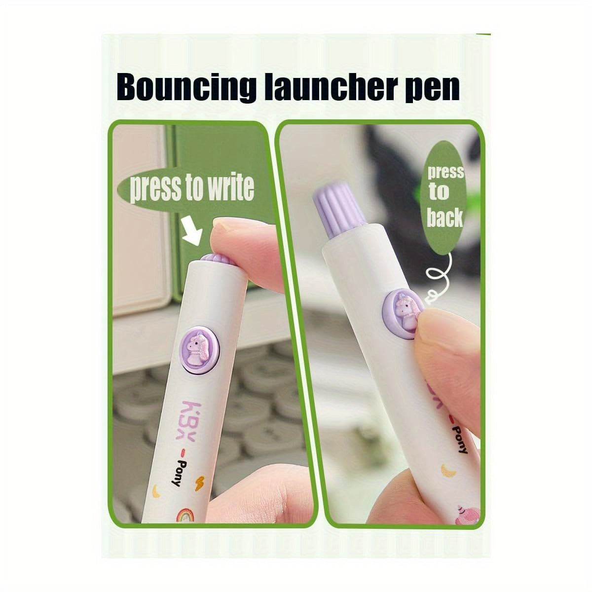 12pcs Cute Pegasus Pens Flying horse Retractable Gel Pens, Panda and Unicorn Pen Black Ink for School Supplies Office Party Birthday., Party Favors, Office Stationery, Fun Writing Tools, Cute Design, Smooth Ink Flow, Durable Plastic, Gel Pen Set, Panda