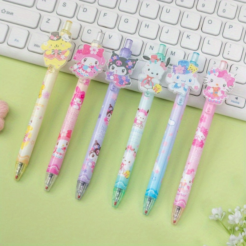 [Sanrio Gel Pens] 48pcs Sanrio Gel Pen Set - Retractable Medium Point Acrylic Pens - Hello Kitty, Kuromi, My Melody & More - Office and School Supplies