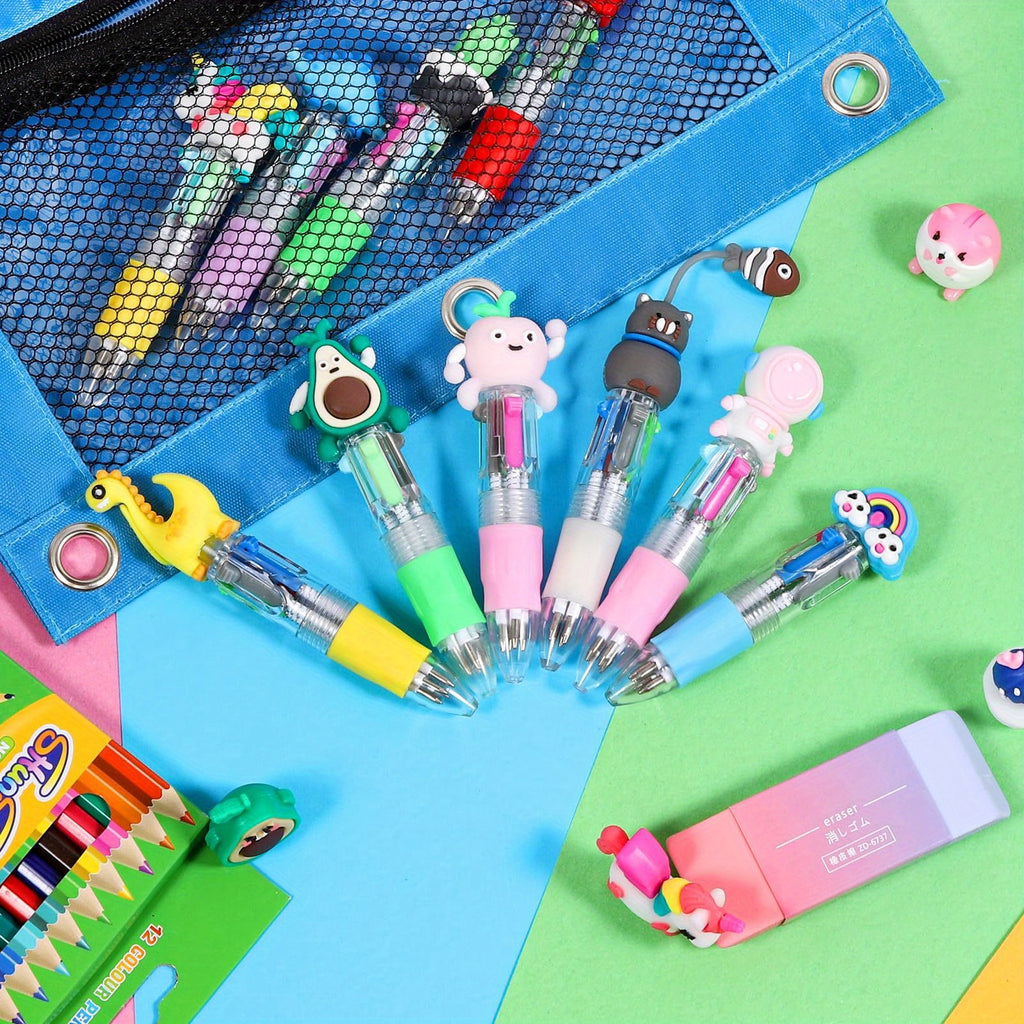 24pcs Mini 4-in-1 Multicolor Retractable Ballpoint Pens - Mini Pen Set with Blue, Red, Black, Green Ink - School Supplies, Classroom Prizes, Holiday Party Giveaways, Year-End Gifts, Christmas Gifts, H