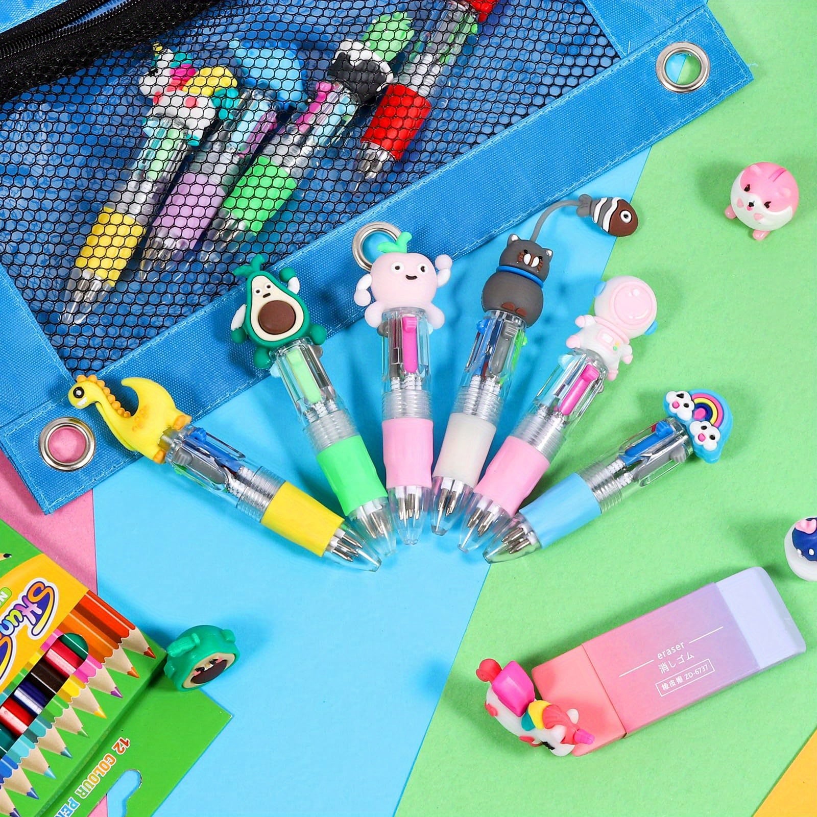 24pcs Mini 4-in-1 Multicolor Retractable Ballpoint Pens - Mini Pen Set with Blue, Red, Black, Green Ink - School Supplies, Classroom Prizes, Holiday Party Giveaways, Year-End Gifts, Christmas Gifts, H