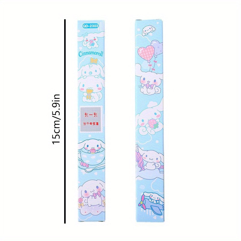 24pcs Sanrio Big Eared Dog Scratch-Off Mystery Box Pens - Cute Blue Cartoon Design, Retractable Fine Tip, Durable Plastic, Black Ink, Perfect for School & Office Supplies, Back to School Essentials, Cute Pens, School Stationery, Playful Design, Smooth