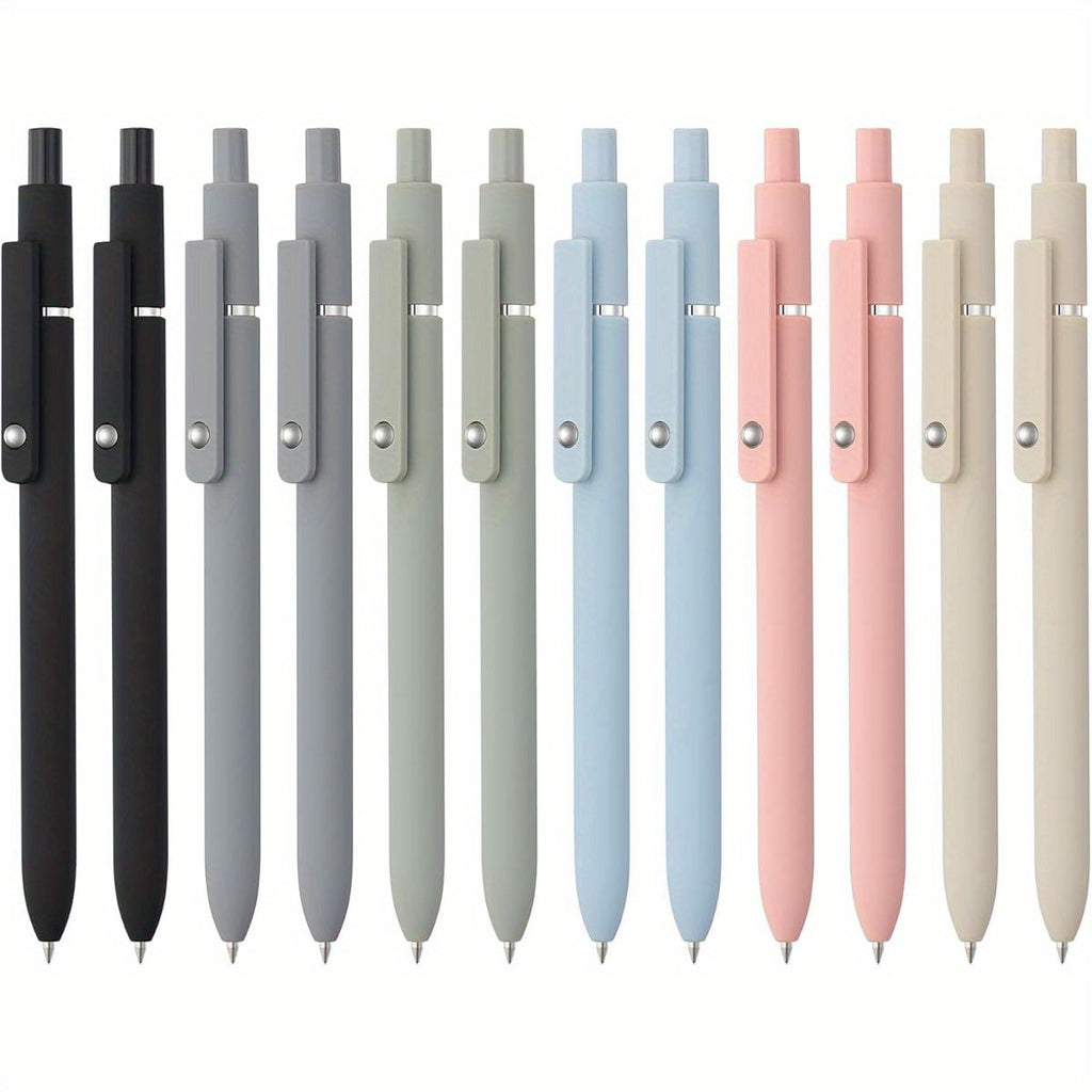 12 Pack Cute Gel Pens, Retractable Quick Dry Gel Ink Pen, Fine Point 0. 5mm Black Ink Rolling Ball Gel Pens, Smooth Writing Aesthetic Pens for Home School Office Supplies, Pastel Gel Pens, Fancy Pens for Women, Pens Set, Cute Pens for, Eraseable Pens,
