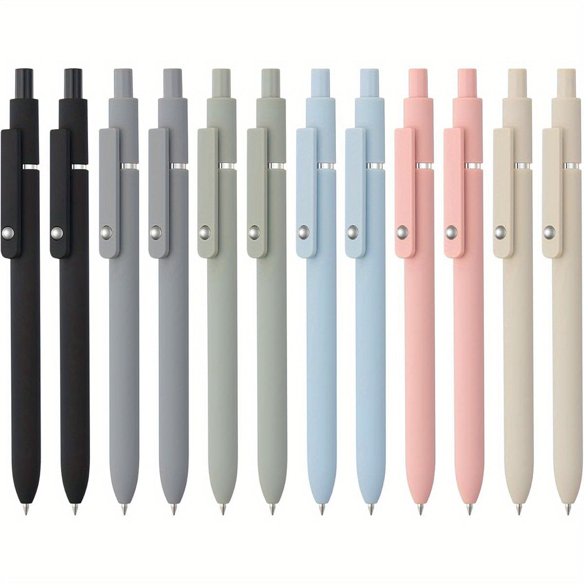 12 Pack Cute Gel Pens, Retractable Quick Dry Gel Ink Pen, Fine Point 0. 5mm Black Ink Rolling Ball Gel Pens, Smooth Writing Aesthetic Pens for Home School Office Supplies, Pastel Gel Pens, Fancy Pens for Women, Pens Set, Cute Pens for, Eraseable Pens,