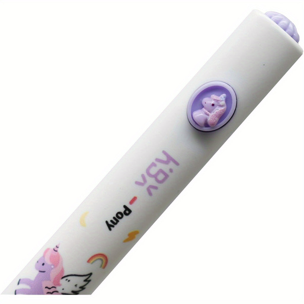 12pcs Cute Pegasus Pens Flying horse Retractable Gel Pens, Panda and Unicorn Pen Black Ink for School Supplies Office Party Birthday., Party Favors, Office Stationery, Fun Writing Tools, Cute Design, Smooth Ink Flow, Durable Plastic, Gel Pen Set, Panda