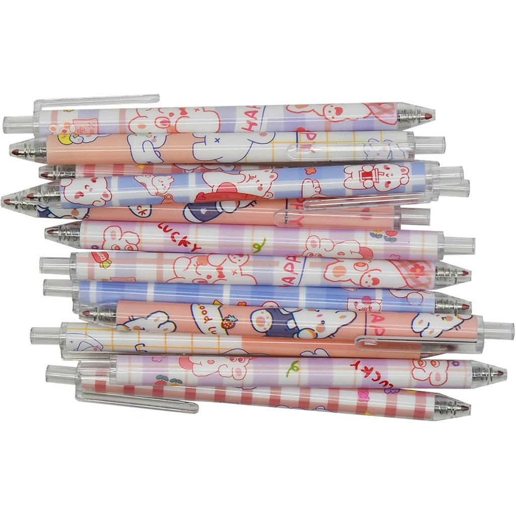 12pcs Rabbits Carrots Gel Pen Cute Cartoon Pens Retractable Printing Pen Black Ink Office Supply, Ink Gel Pens, Cute Pens Bulk, Pen, Needle Tip Pens, Fancy Pen, Office Stationery, Essentials, Fun Design, Playful Stationery, Retractable Mechanism, Durable