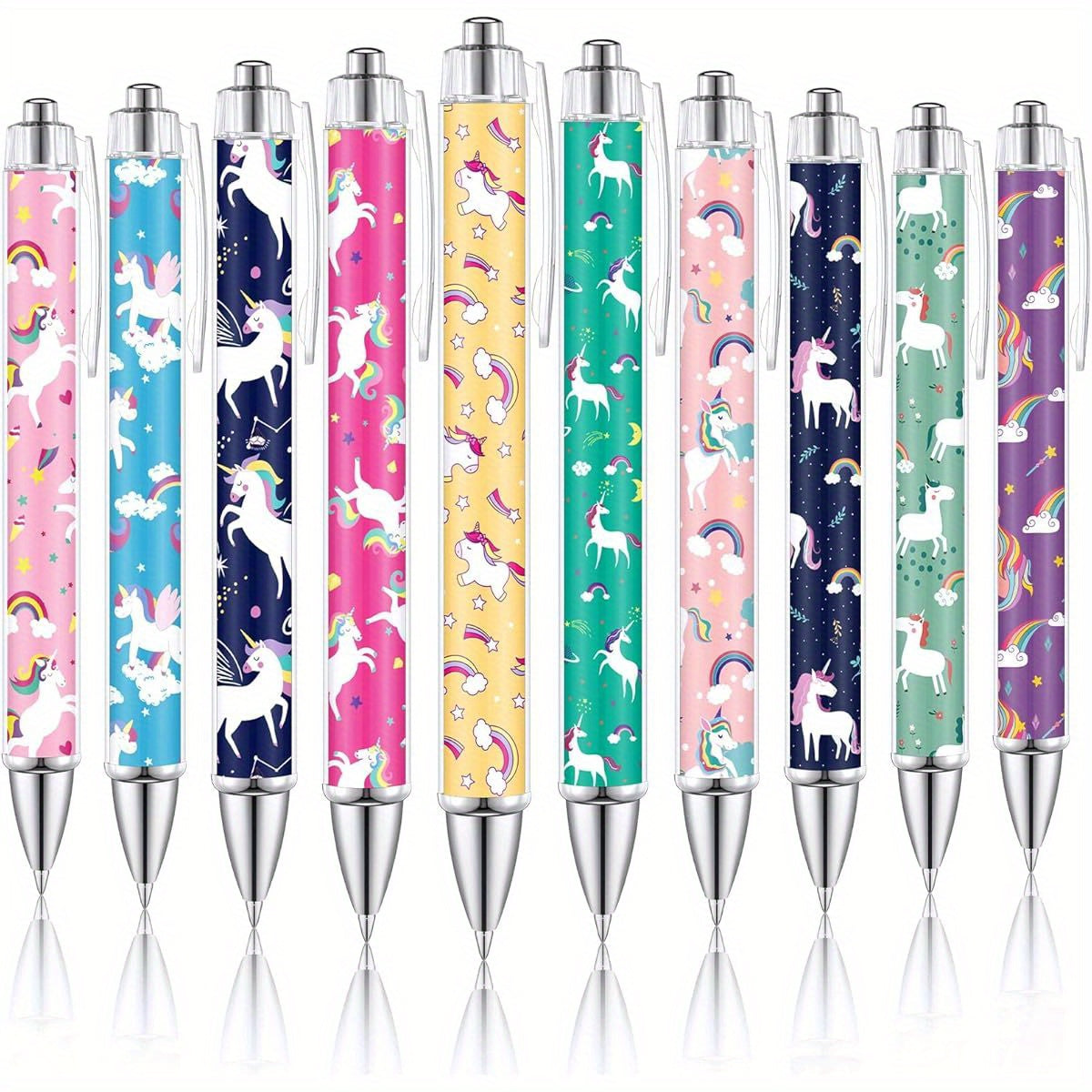 30pcs Unicorn Ballpoint Pens - Cute Cartoon Unicorn Design, 1, 00mm Fine Point, Smooth Writing, Retractable, 10 Unique Designs, Black Ink, Perfect for Journaling, Office Supplies, and Birthday Gifts, Unicorn Gifts, Journaling Essentials, Playful Design,