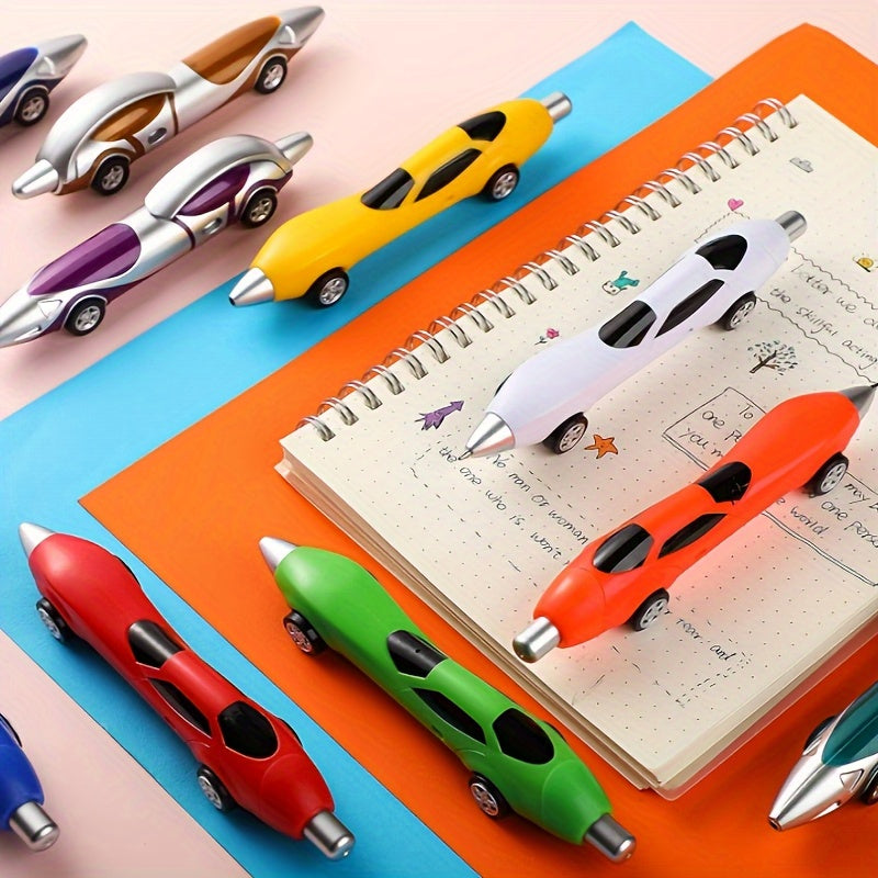 6/12pcs Assorted Retractable Ballpoint Pens - Ergonomic Fine Tip, Vibrant Cartoon/Animals/Fantasy/Superhero Themes, Novelty Racing Design, Durable Plastic Office Stationery & Party Favors for Students, Teachers, Professionals, Retractable Pens, Student