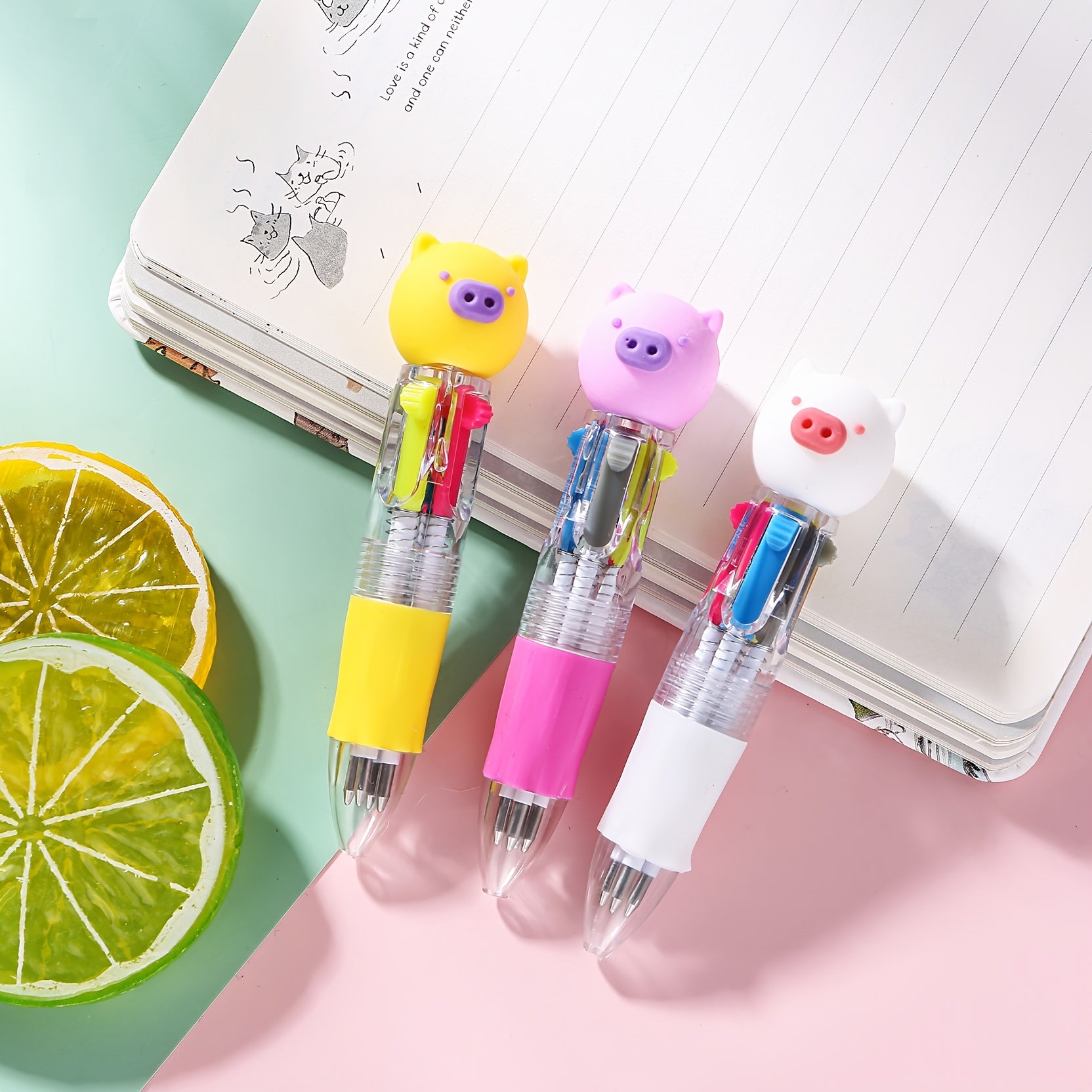 26pcs Colorful Pens in One 4 in 1 Cute Ballpoint Pen Birthday Gift Various Design Cute Pens, Party Gifts, School Various Cute Designs, Classroom Reward Prizes Valentine'S Day Gifts