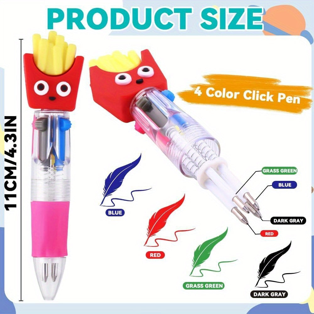 A Set of 20 Cute And Adorable Retractable Ballpoint Pens, Ergonomic Round Pen Body, Medium Nib, PVC Material, Stick Pen Structure, Various Cute Designs, Suitable for School And Office Supplies, Back to School Season